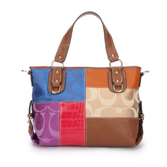 Coach Holiday Matching Stud Medium Brown Multi Totes EBR | Coach Outlet Canada